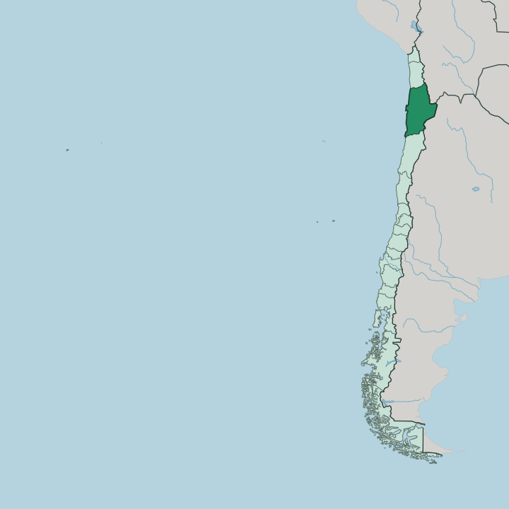 Map showing Región de Antofagasta — In Chile