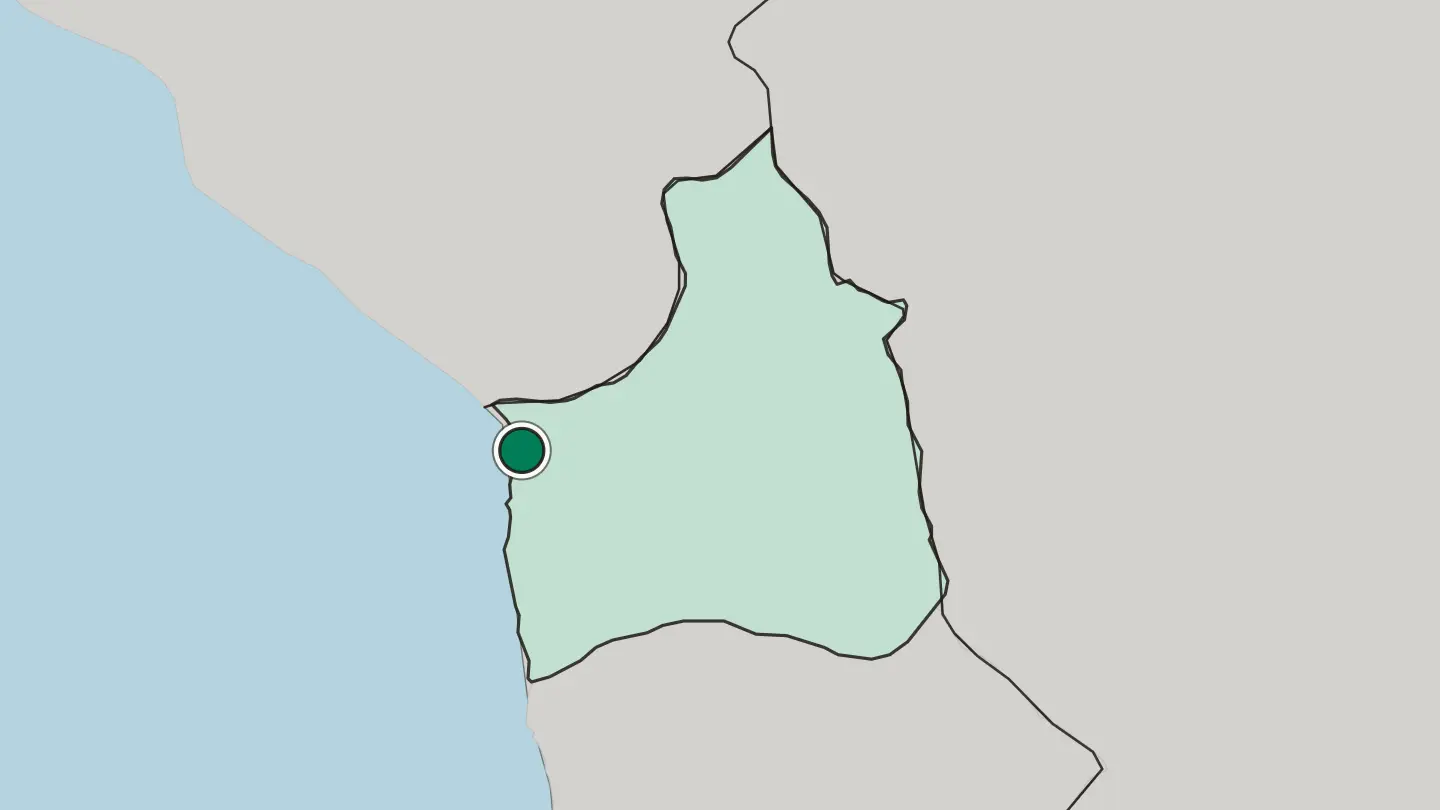 Map of Arica in Chile
