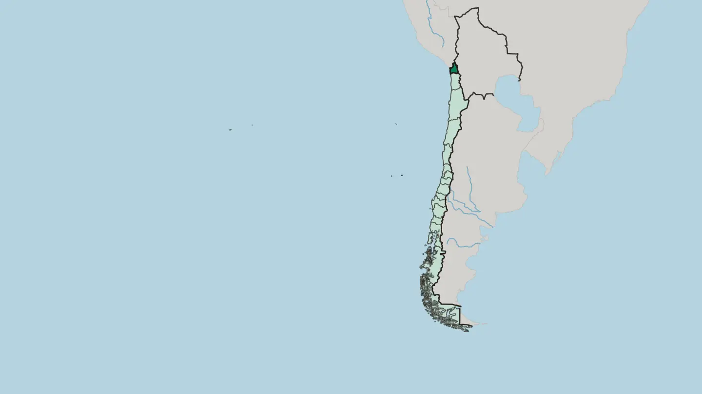 Map of Región de Arica y Parinacota in Chile