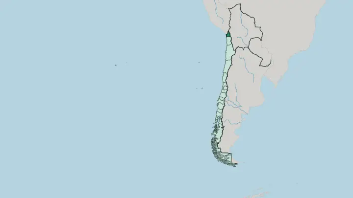 Map of Región de Arica y Parinacota in Chile