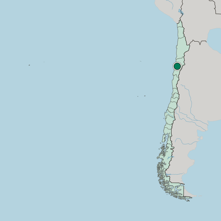Map showing Copiapó — In Chile