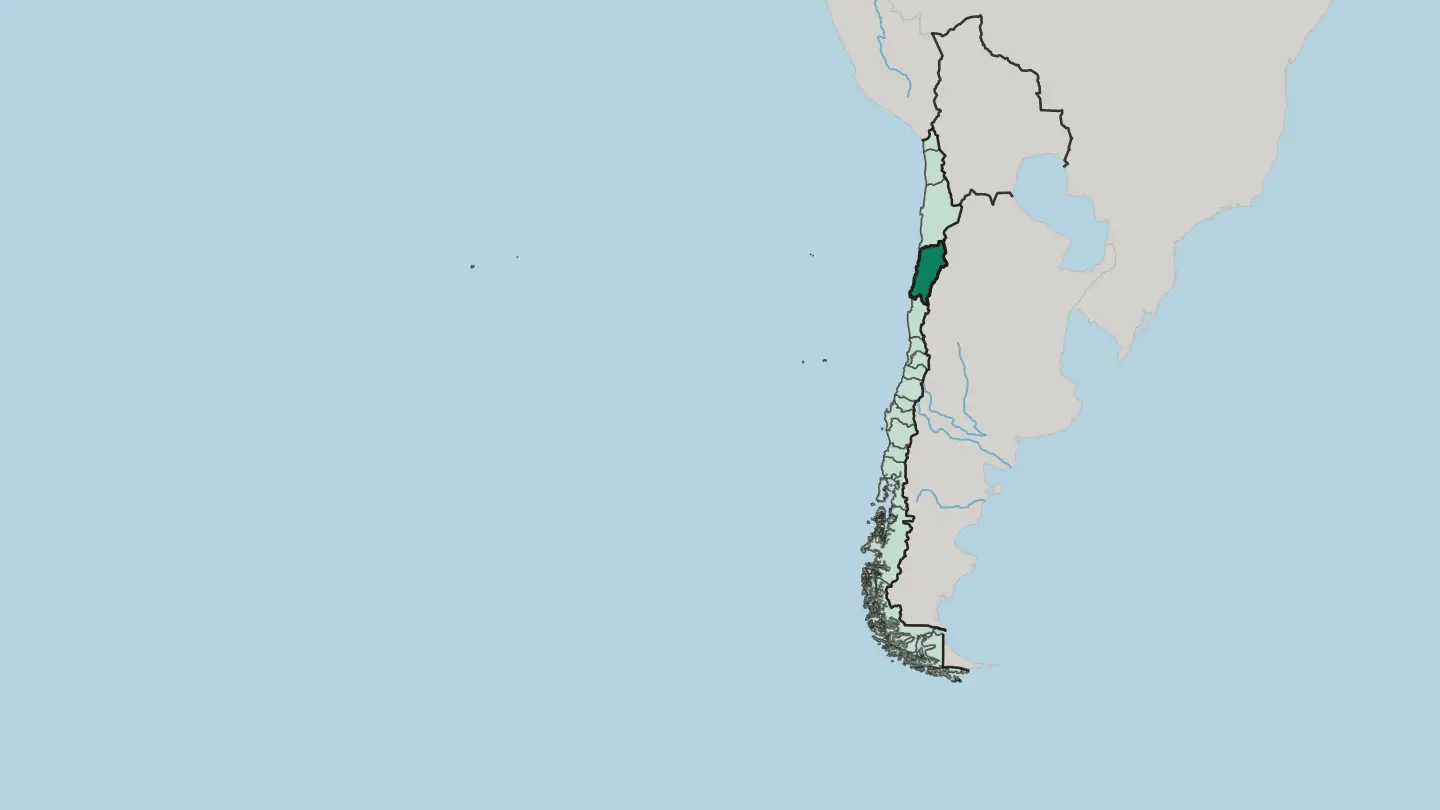 Map of Región de Atacama in Chile