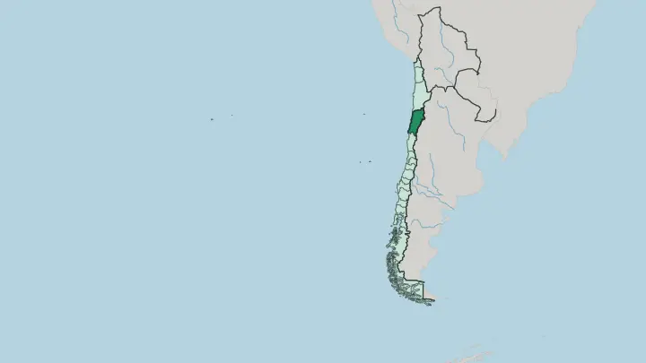 Map of Región de Atacama in Chile