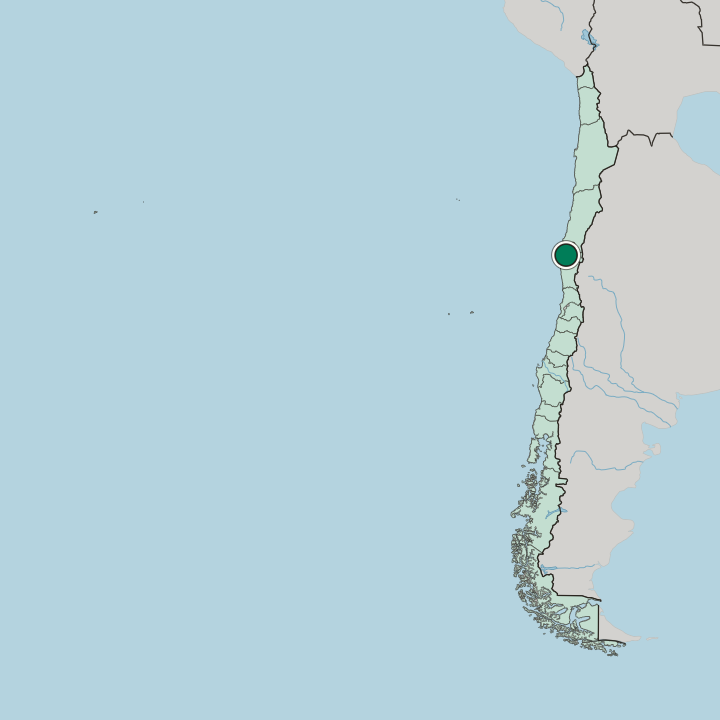 Map showing La Serena — In Chile