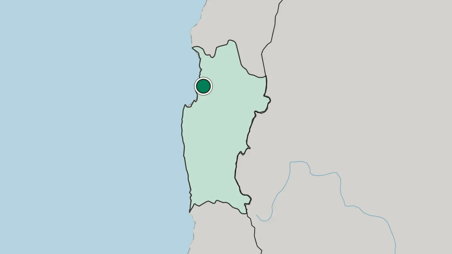 Map of La Serena in Chile