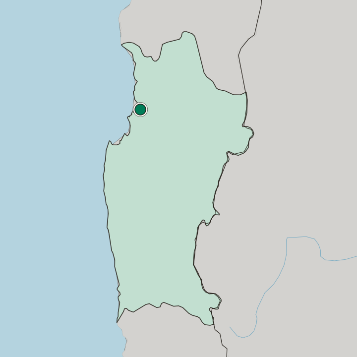 Map showing La Serena — In Región de Coquimbo