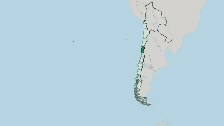 Map of Región de Coquimbo in Chile