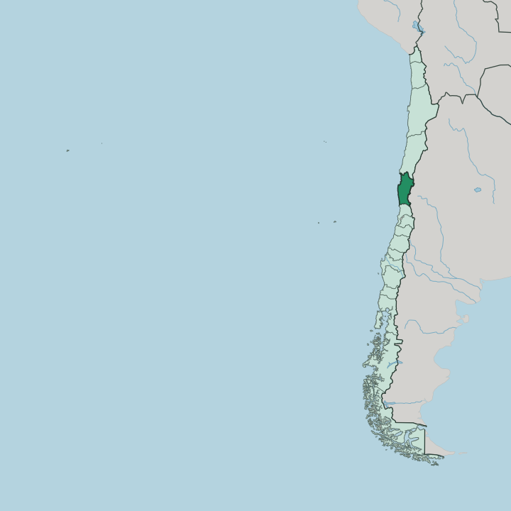 Map showing Región de Coquimbo — In Chile