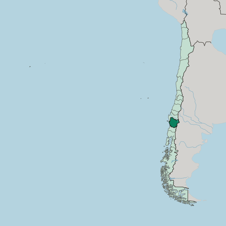 Map showing Región de la Araucanía — In Chile
