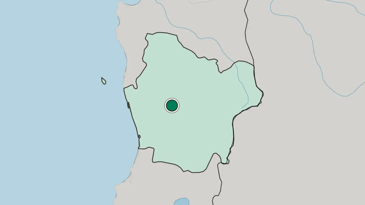 Map of Temuco in Chile