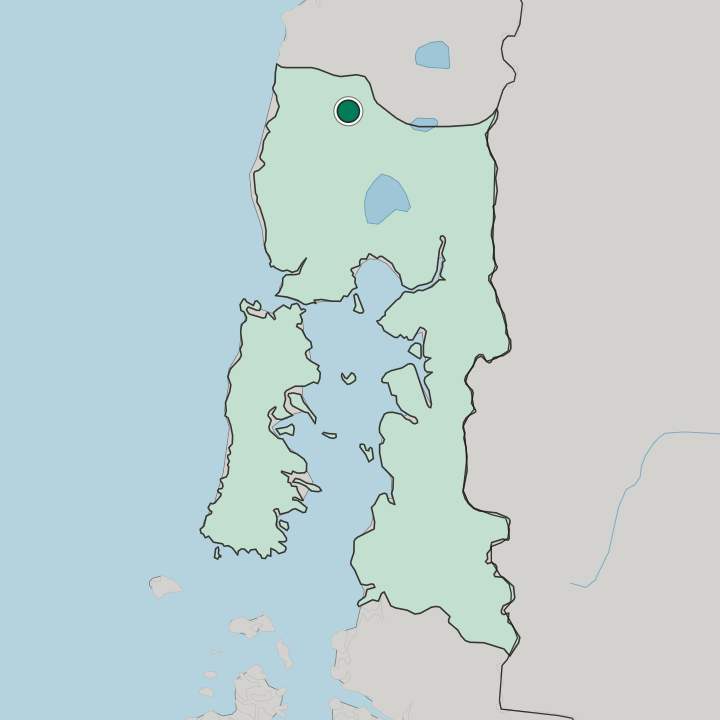 Map showing Osorno — In Región de los Lagos
