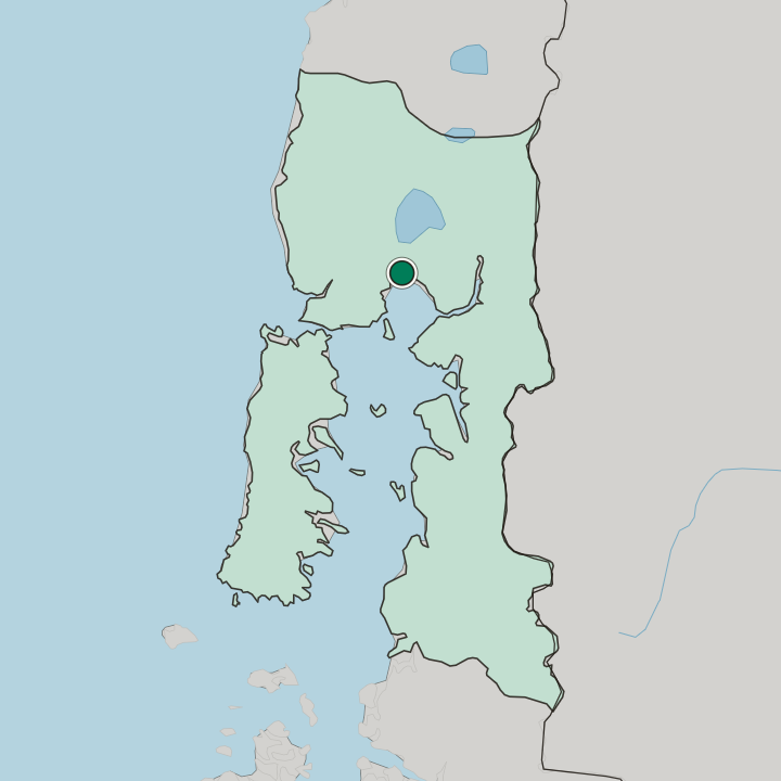 Map showing Puerto Montt — In Región de los Lagos