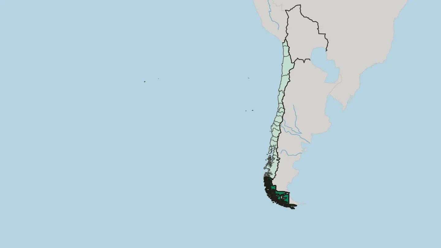 Map of Región de Magallanes y Antártica Chilena in Chile