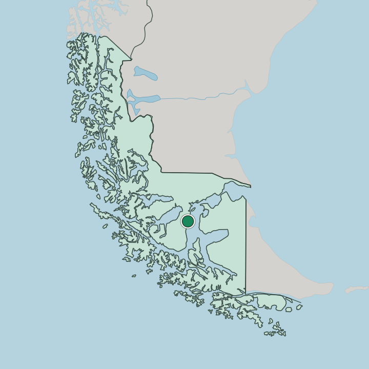 Map showing Punta Arenas — In Región de Magallanes y Antártica Chilena