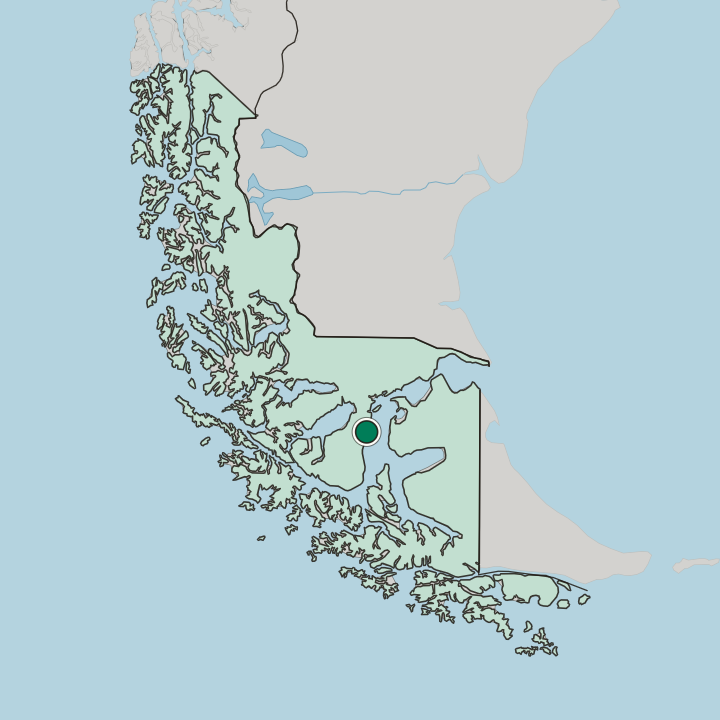 Map showing Punta Arenas — In Región de Magallanes y Antártica Chilena