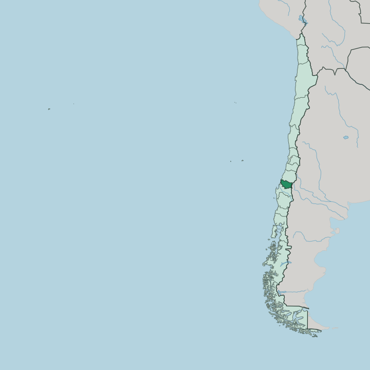 Map showing Región de Ñuble — In Chile