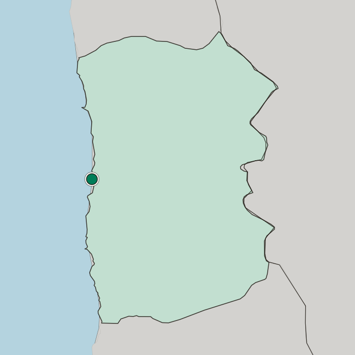 Map showing Iquique — In Región de Tarapacá