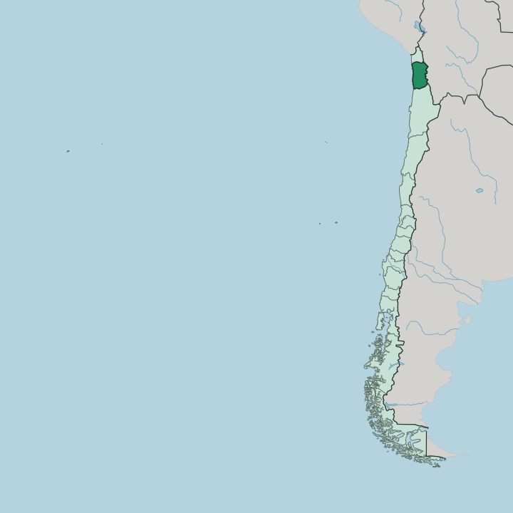Map showing Región de Tarapacá — In Chile