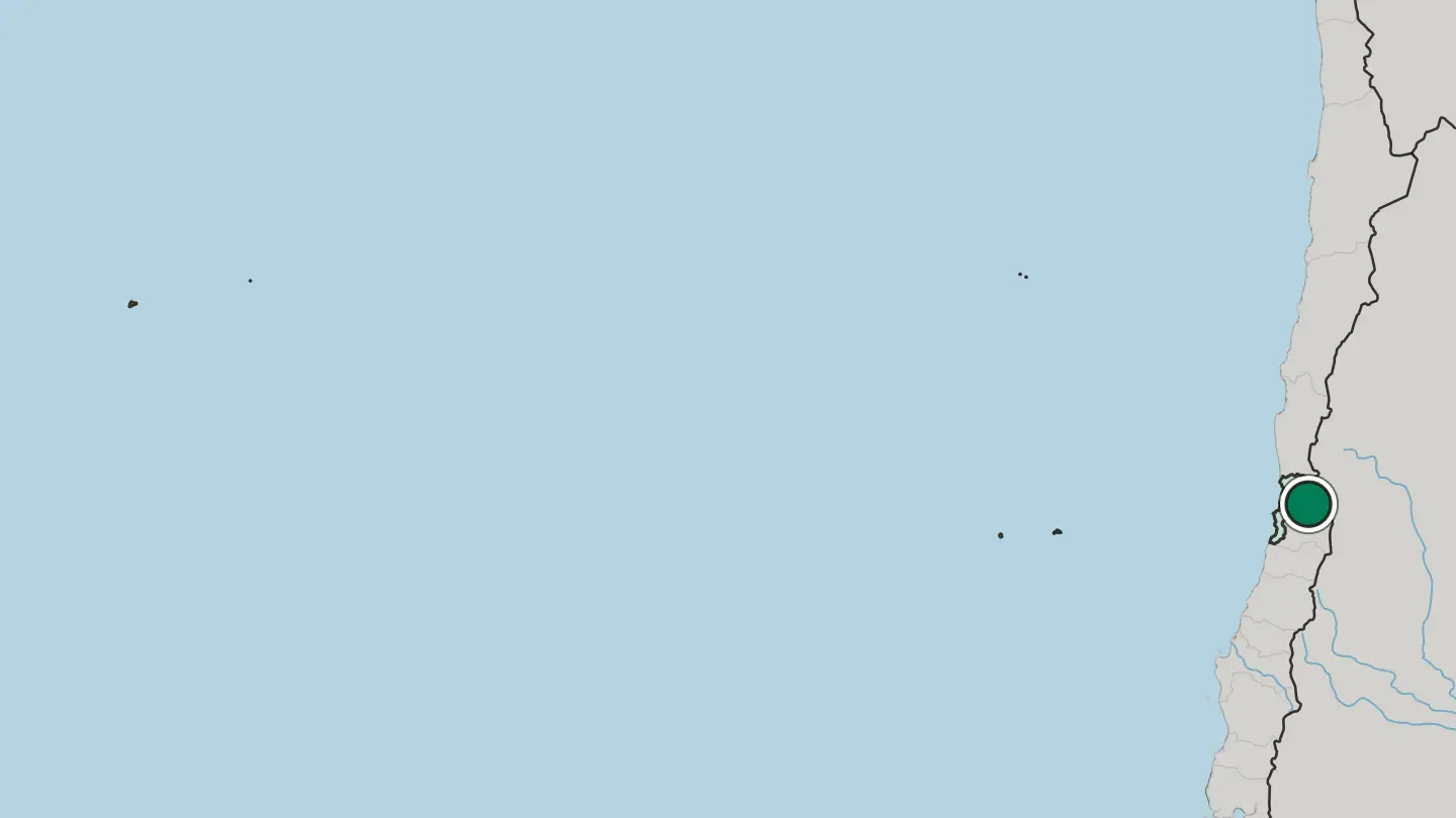 Map of Los Andes in Chile