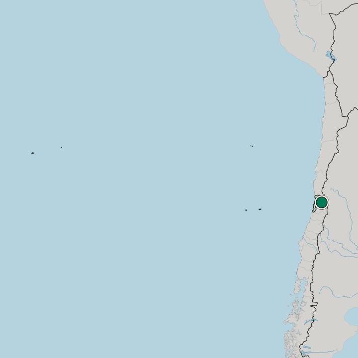 Map showing Los Andes — In Región de Valparaíso
