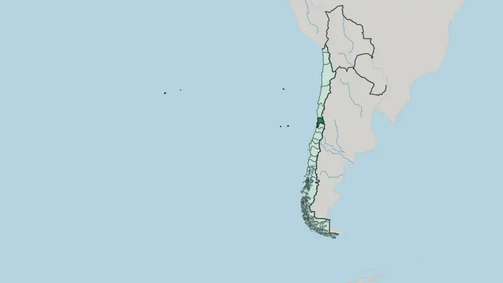 Map of Región de Valparaíso in Chile