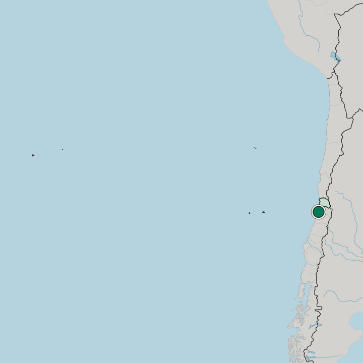 Map showing San Antonio — In Región de Valparaíso