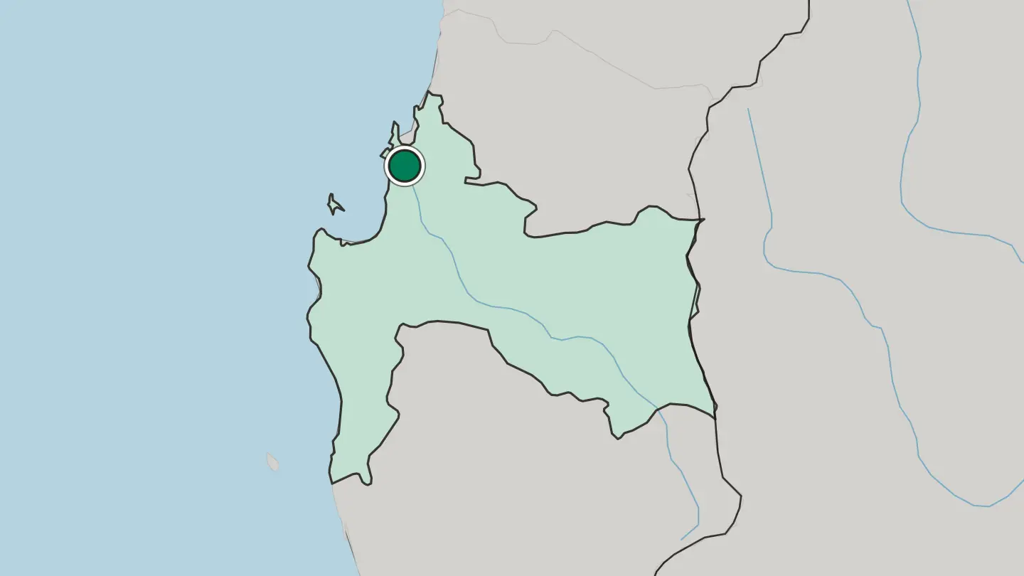 Map of Concepción in Chile