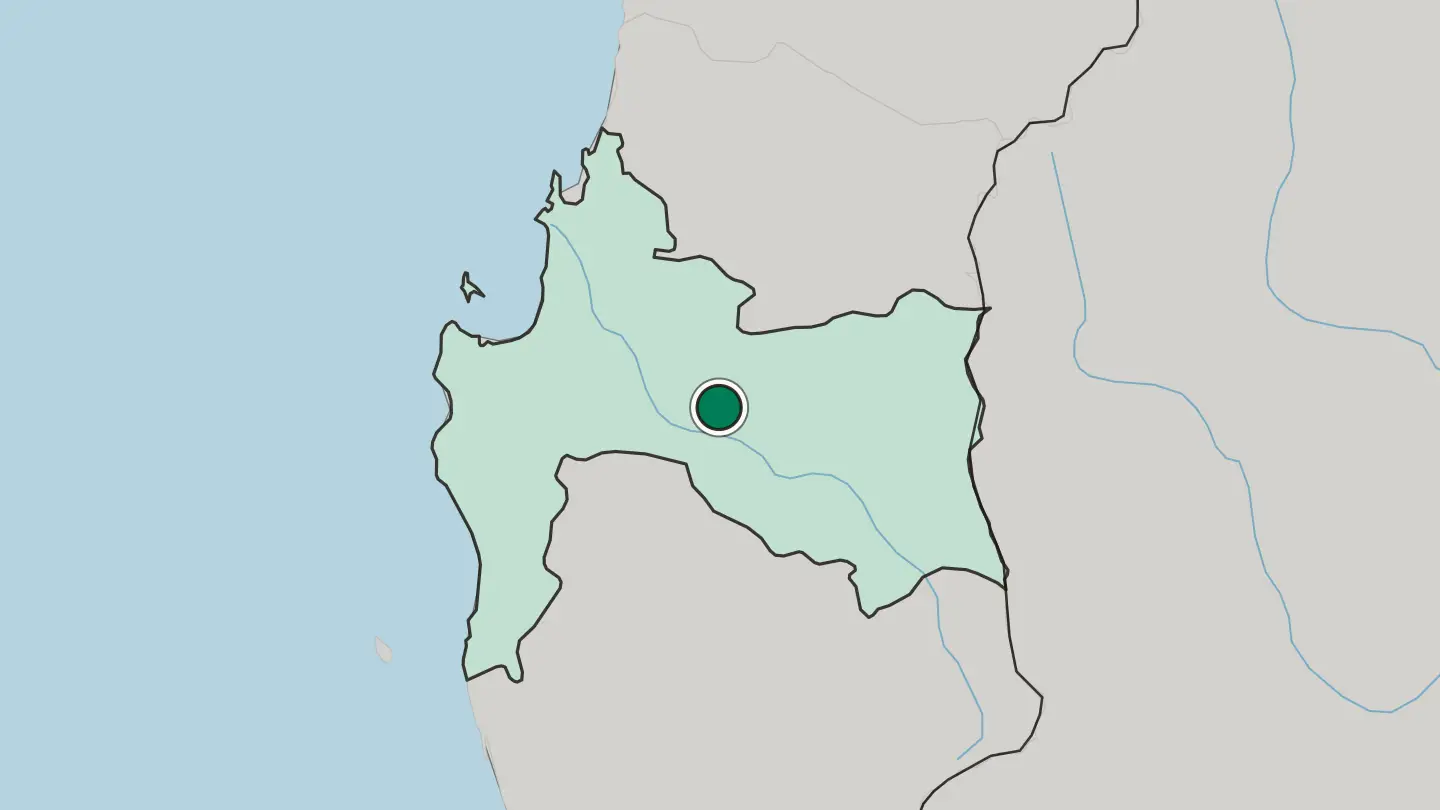 Map of Los Ángeles in Chile