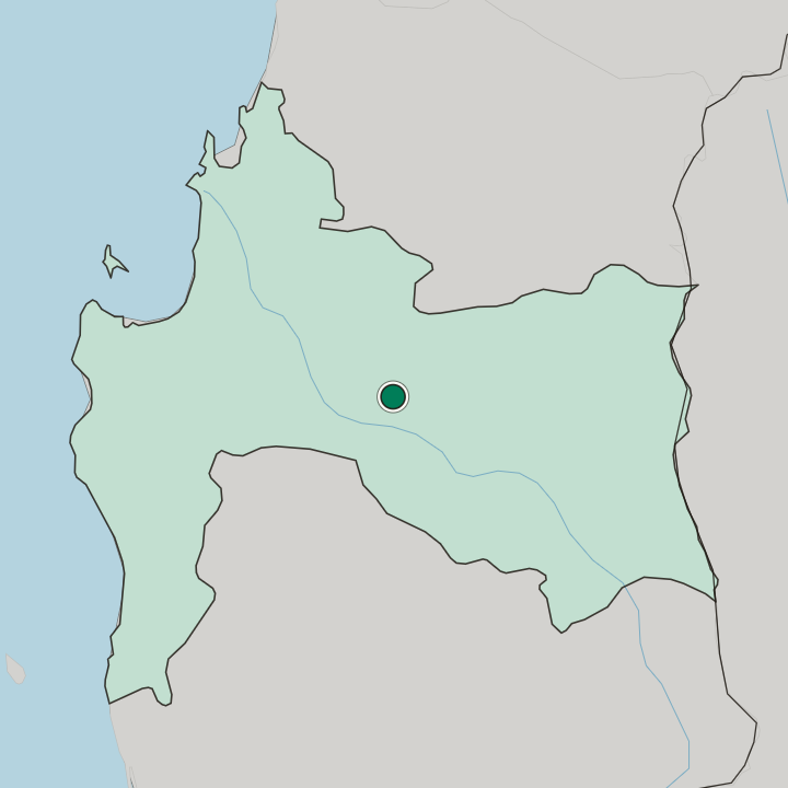 Map showing Los Ángeles — In Región del Biobío