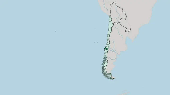 Map of Región del Biobío in Chile