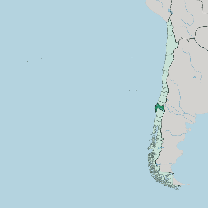 Map showing Región del Biobío — In Chile