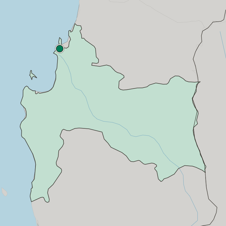 Map showing Talcahuano — In Región del Biobío