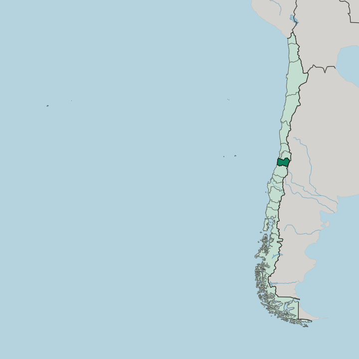 Map showing Región del Libertador General Bernardo O’Higgins — In Chile