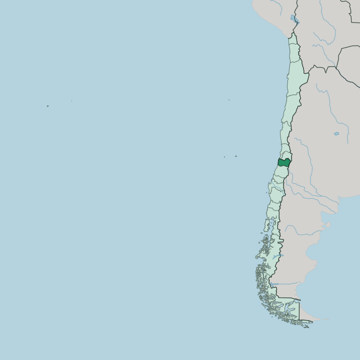Map showing Región del Libertador General Bernardo O’Higgins — In Chile