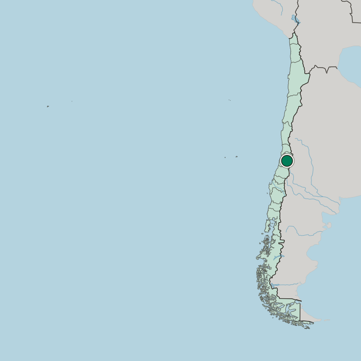Map showing Rancagua — In Chile