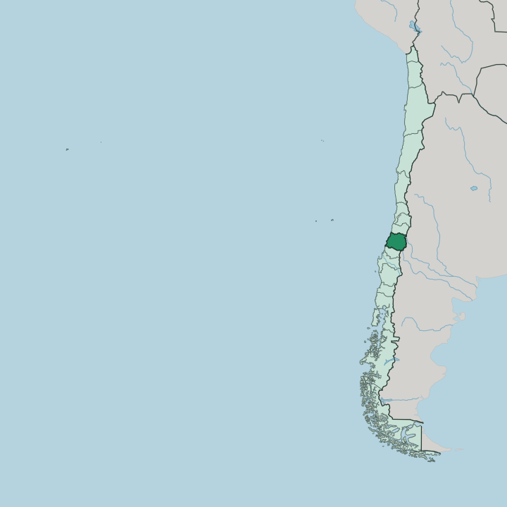 Map showing Región del Maule — In Chile