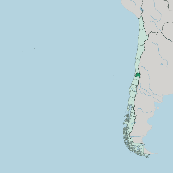 Map showing Región Metropolitana — In Chile