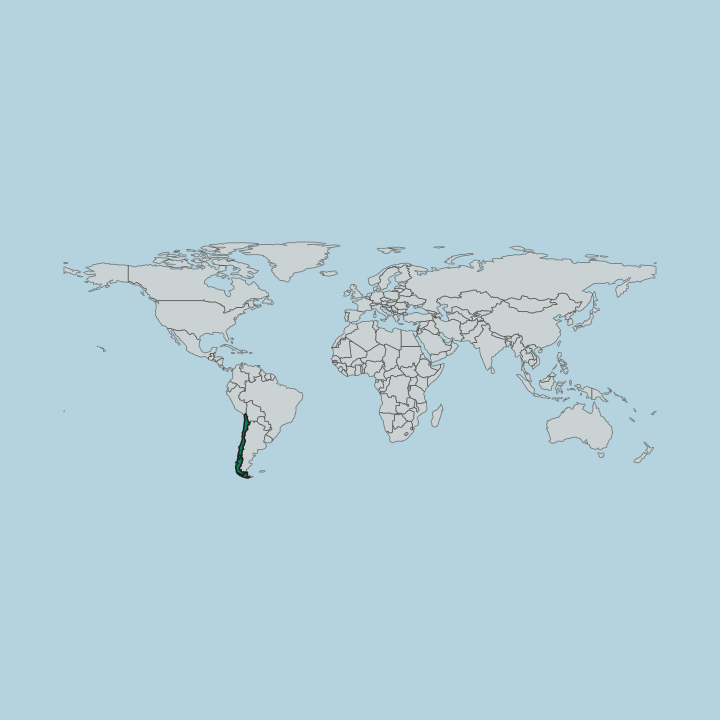 Map showing Chile — Worldwide
