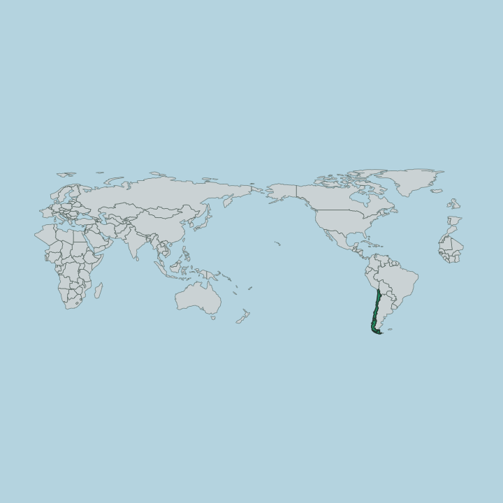 Map showing Chile — Worldwide