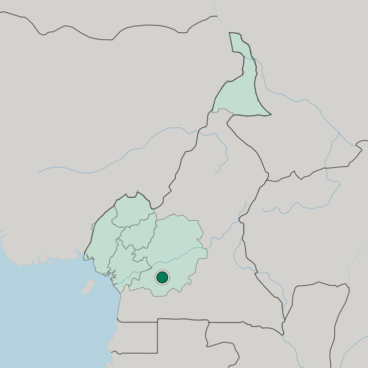 Map showing Yaoundé — In Cameroon