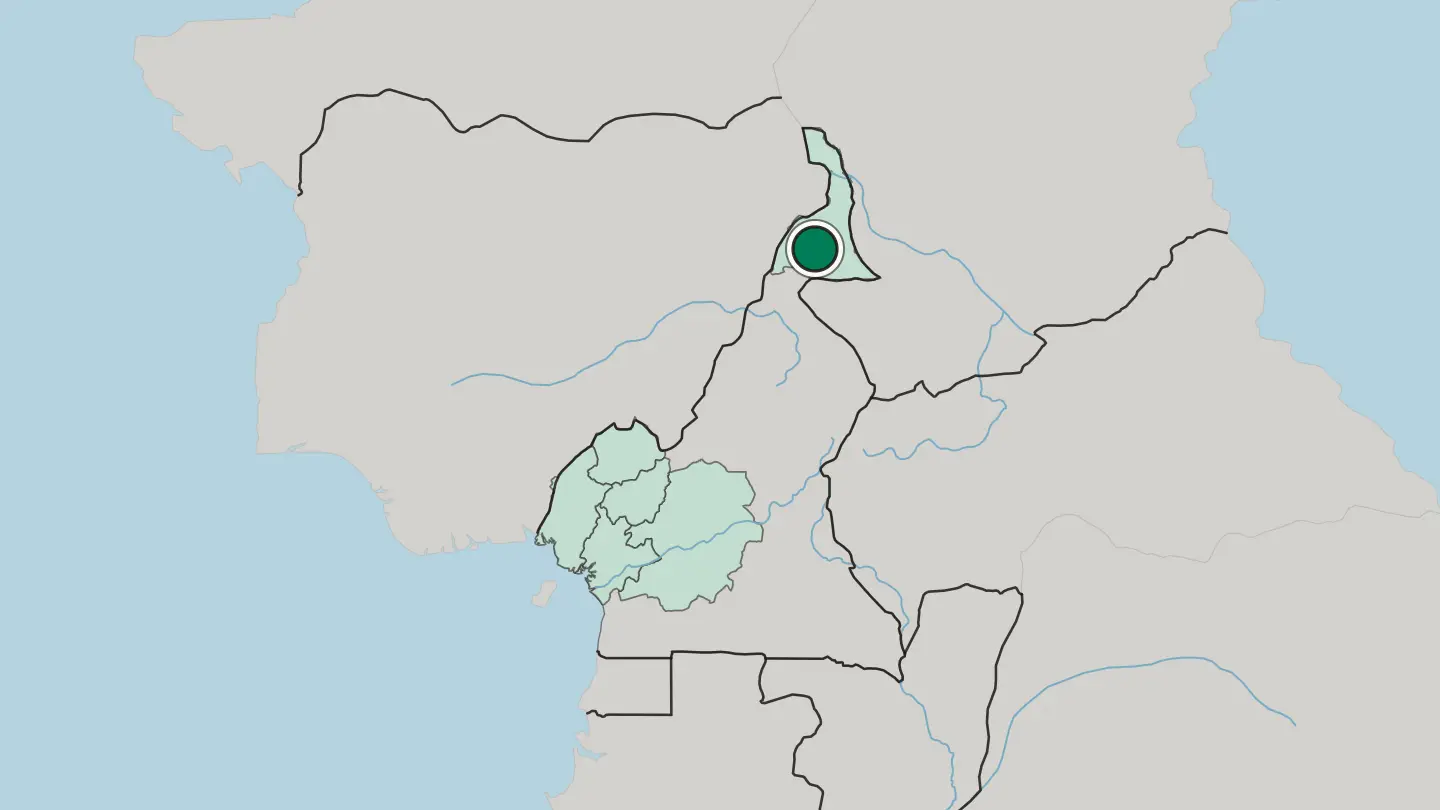 Map of Maroua in Cameroon