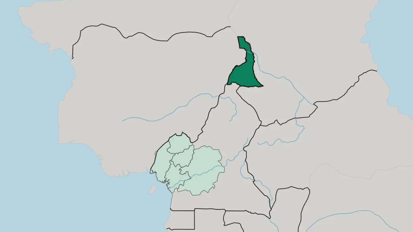 Map of Far North Region in Cameroon