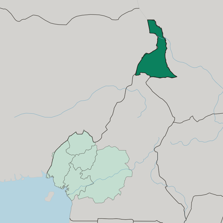 Map showing Far North Region — In Cameroon