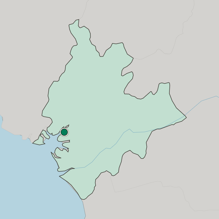 Map showing Douala — In Littoral Region