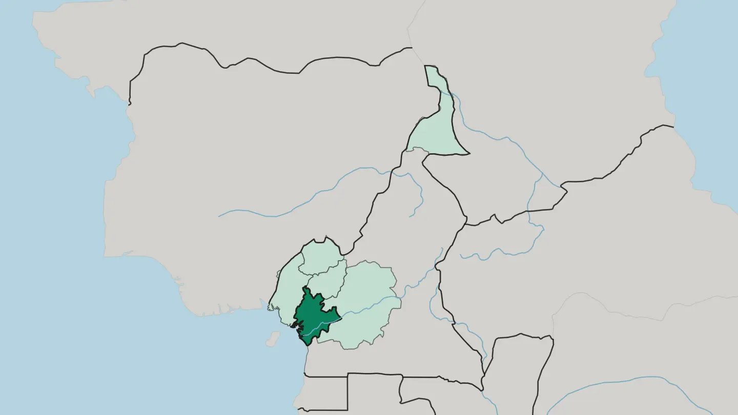 Map of Littoral Region in Cameroon