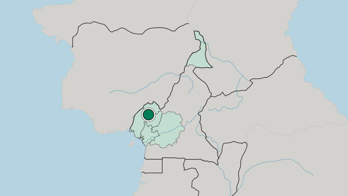 Map of Bamenda in Cameroon