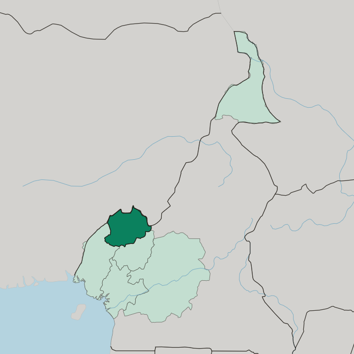 Map showing North-West Region — In Cameroon