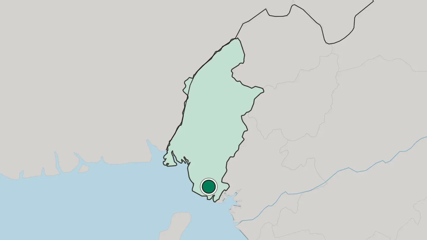 Map of Buea in Cameroon