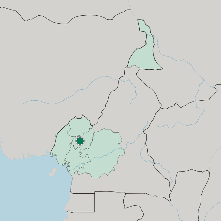 Map showing Bafoussam — In Cameroon
