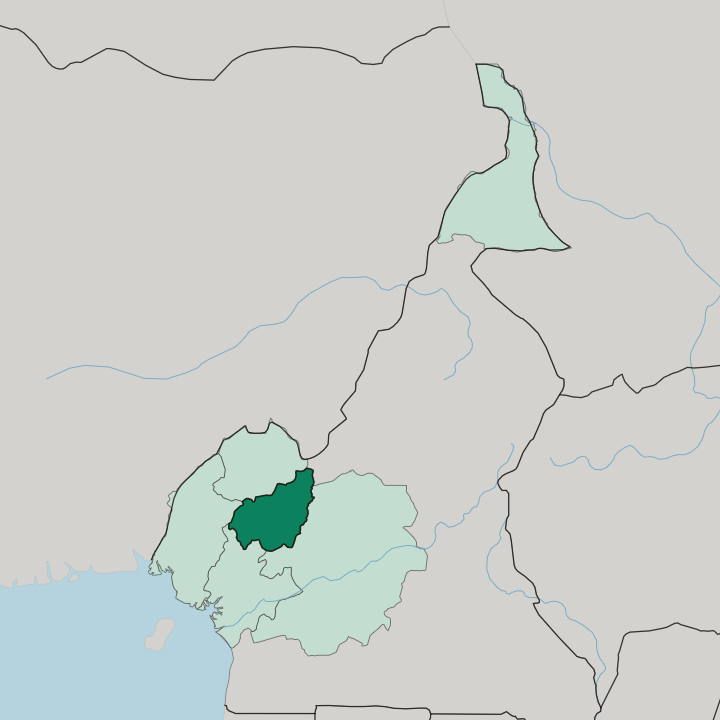 Map showing West Region — In Cameroon